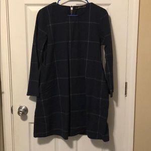 plaid long sleeve dress